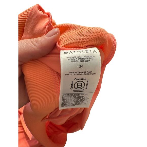 NWT Athleta Brooklyn Ankle Pant Plus Size 24 Bight Coral/Orange Active - Picture 8 of 8